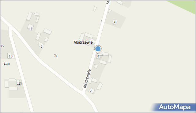 Modrzewie, Modrzewie, 6, mapa Modrzewie