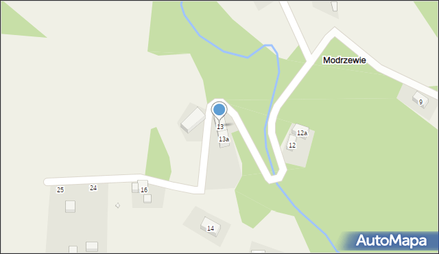 Modrzewie, Modrzewie, 13, mapa Modrzewie