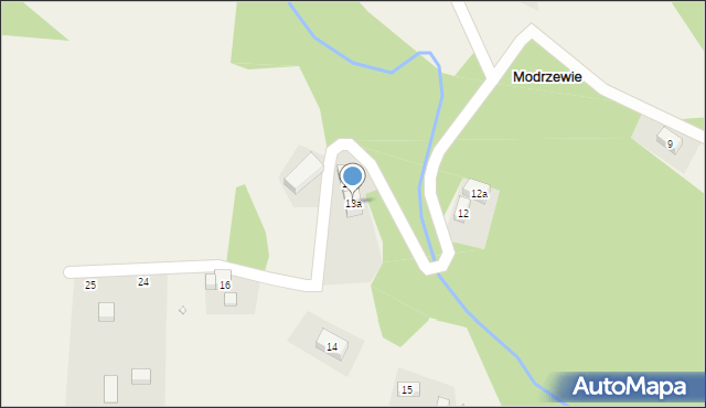 Modrzewie, Modrzewie, 13a, mapa Modrzewie