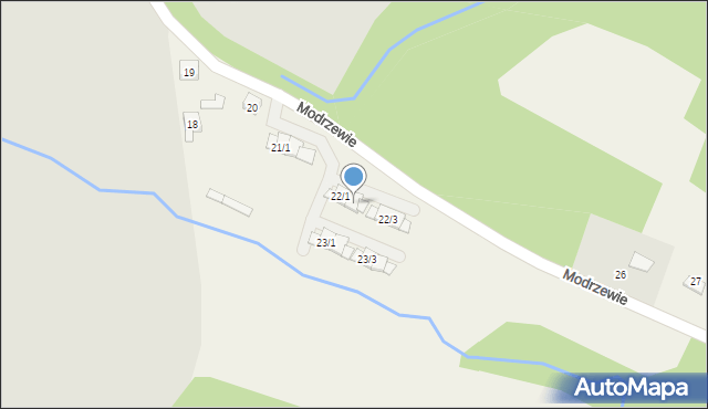 Modrzewie, Modrzewie, 22/2, mapa Modrzewie