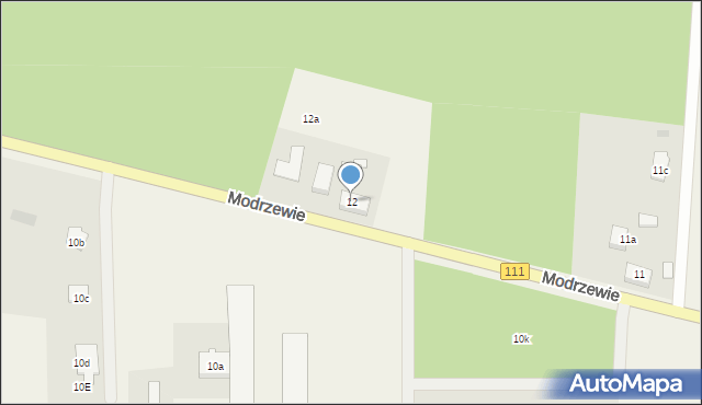 Modrzewie, Modrzewie, 12, mapa Modrzewie