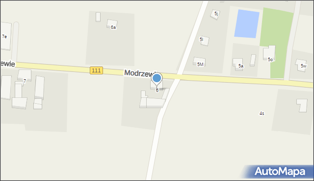 Modrzewie, Modrzewie, 6, mapa Modrzewie