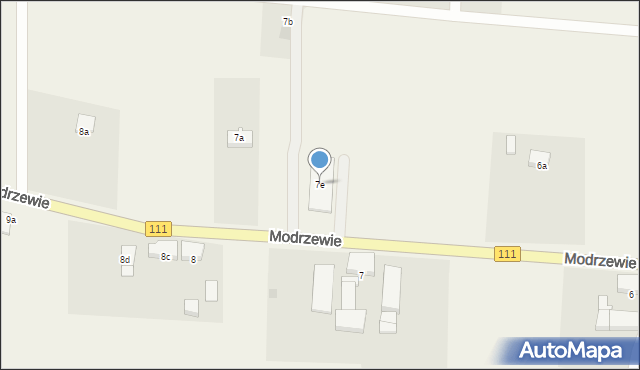 Modrzewie, Modrzewie, 7e, mapa Modrzewie