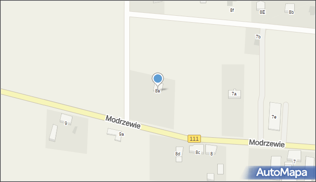 Modrzewie, Modrzewie, 8a, mapa Modrzewie