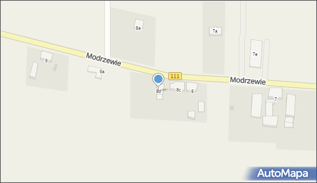 Modrzewie, Modrzewie, 8d, mapa Modrzewie