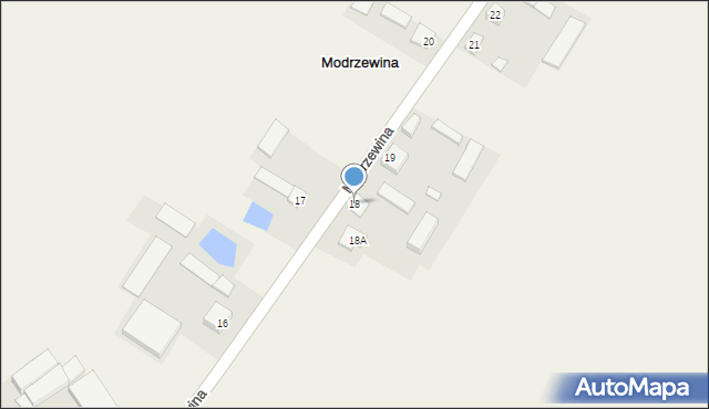 Modrzewina, Modrzewina, 18, mapa Modrzewina