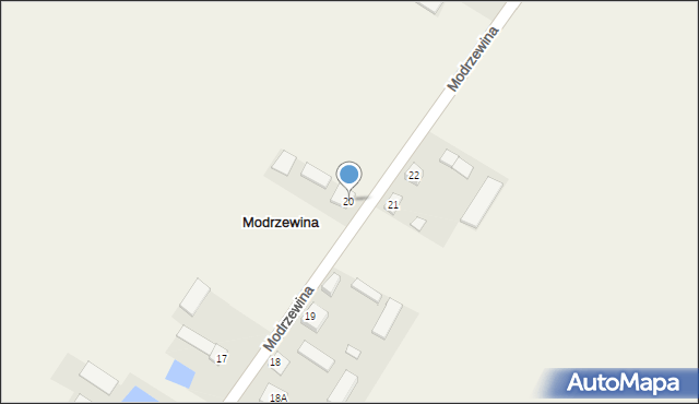 Modrzewina, Modrzewina, 20, mapa Modrzewina