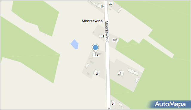 Modrzewina, Modrzewina, 17A, mapa Modrzewina