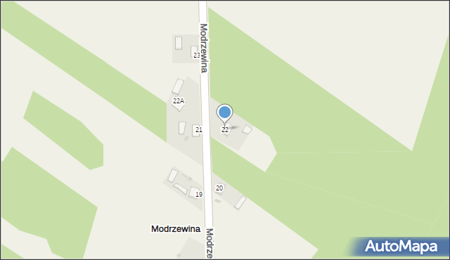 Modrzewina, Modrzewina, 22, mapa Modrzewina