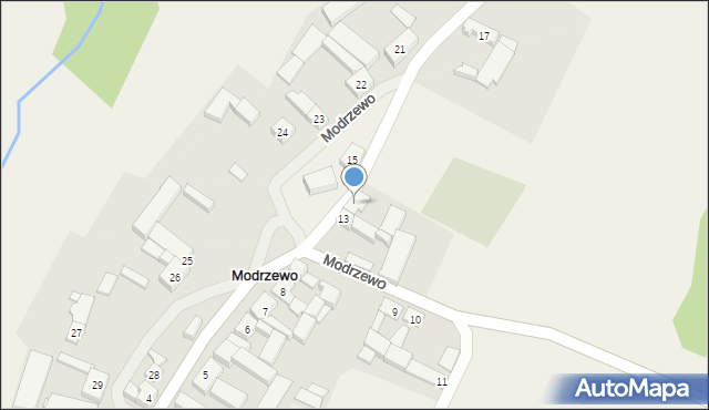 Modrzewo, Modrzewo, 14, mapa Modrzewo