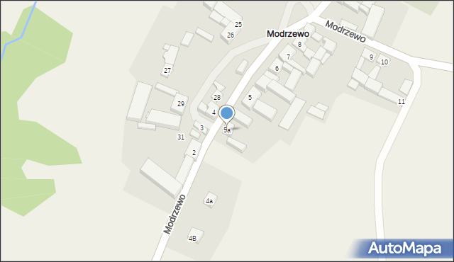 Modrzewo, Modrzewo, 5a, mapa Modrzewo