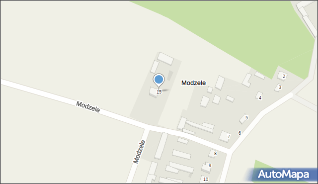 Modzele, Modzele, 15, mapa Modzele