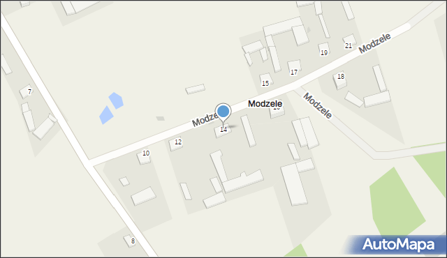 Modzele, Modzele, 14, mapa Modzele