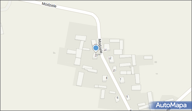 Modzele, Modzele, 13, mapa Modzele