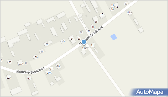 Modzele-Skudosze, Modzele-Skudosze, 23a, mapa Modzele-Skudosze