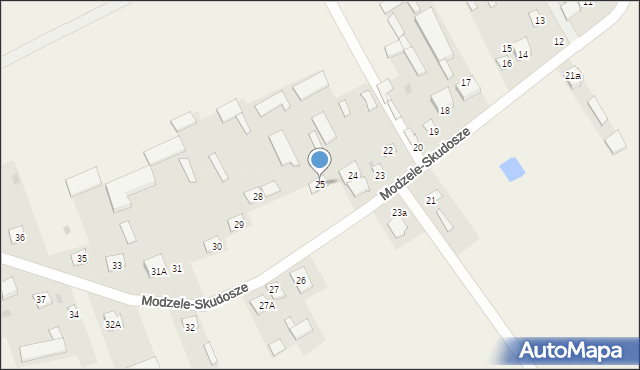 Modzele-Skudosze, Modzele-Skudosze, 25, mapa Modzele-Skudosze