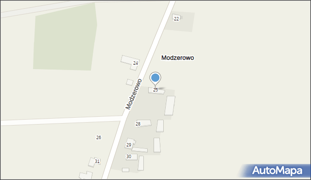 Modzerowo, Modzerowo, 25, mapa Modzerowo