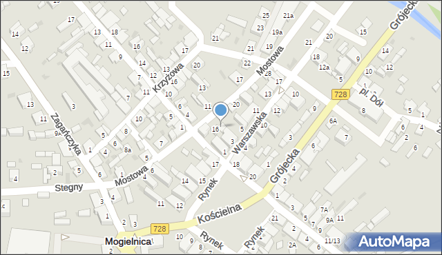 Mogielnica, Mostowa, 18, mapa Mogielnica