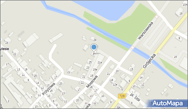 Mogielnica, Mostowa, 27, mapa Mogielnica