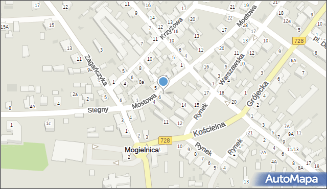 Mogielnica, Mostowa, 8, mapa Mogielnica