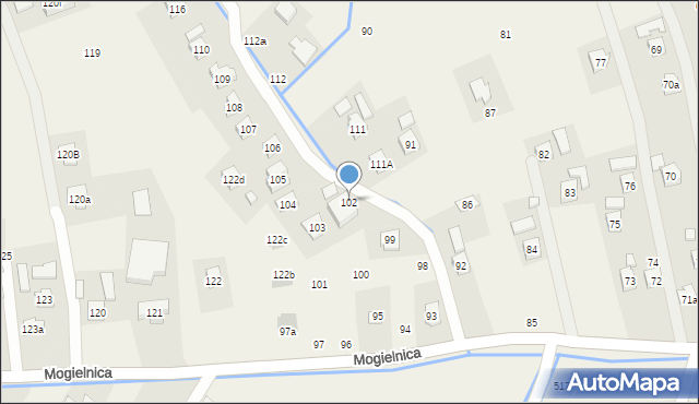 Mogielnica, Mogielnica, 102, mapa Mogielnica