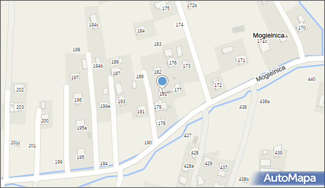 Mogielnica, Mogielnica, 181, mapa Mogielnica