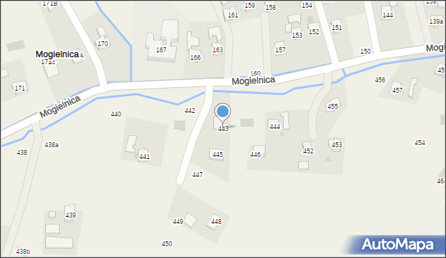 Mogielnica, Mogielnica, 443, mapa Mogielnica