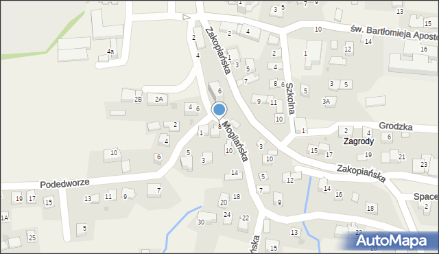 Mogilany, Mogilańska, 8, mapa Mogilany