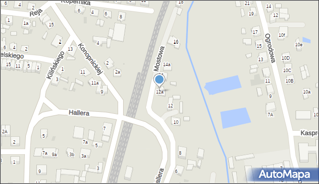 Mogilno, Mostowa, 12a, mapa Mogilno