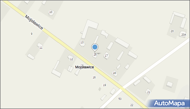 Mojsławice, Mojsławice, 15, mapa Mojsławice