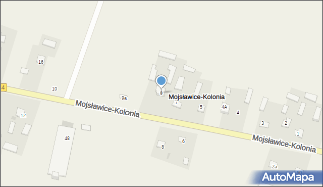 Mojsławice-Kolonia, Mojsławice-Kolonia, 9, mapa Mojsławice-Kolonia