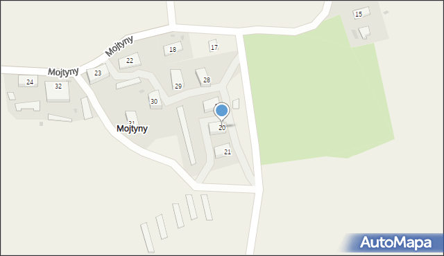 Mojtyny, Mojtyny, 20, mapa Mojtyny