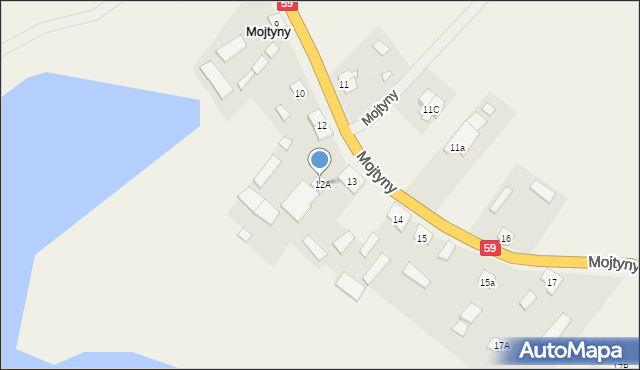 Mojtyny, Mojtyny, 13a, mapa Mojtyny