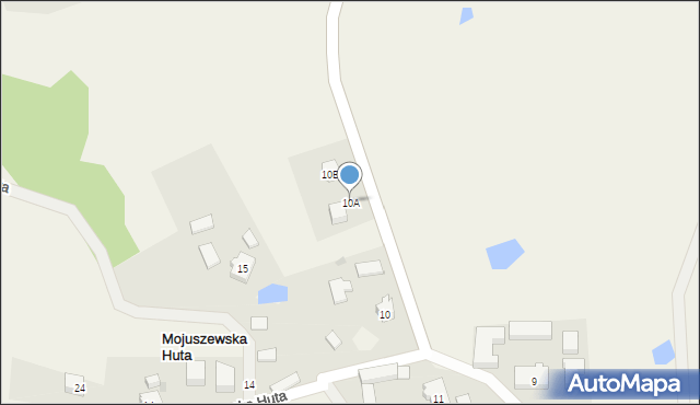 Mojuszewska Huta, Mojuszewska Huta, 10A, mapa Mojuszewska Huta