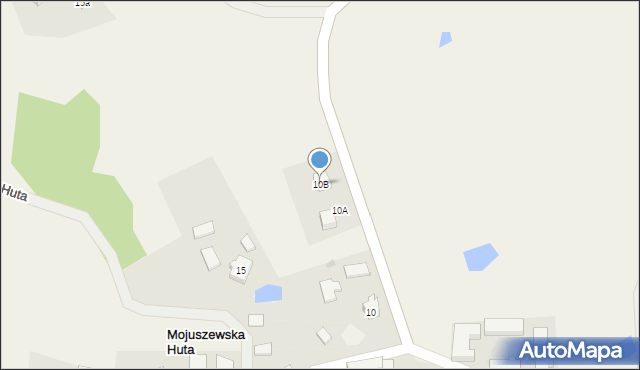 Mojuszewska Huta, Mojuszewska Huta, 10B, mapa Mojuszewska Huta