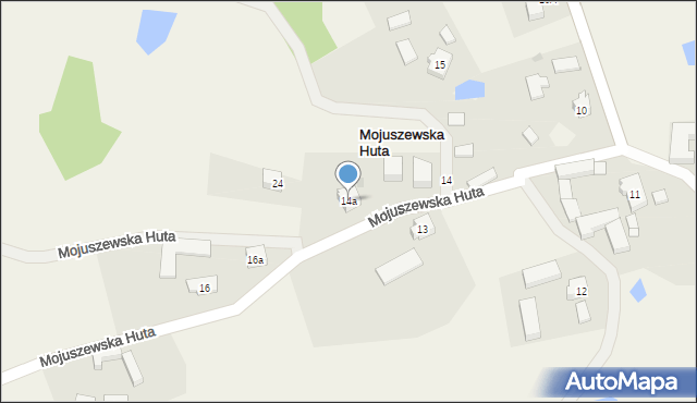 Mojuszewska Huta, Mojuszewska Huta, 14a, mapa Mojuszewska Huta