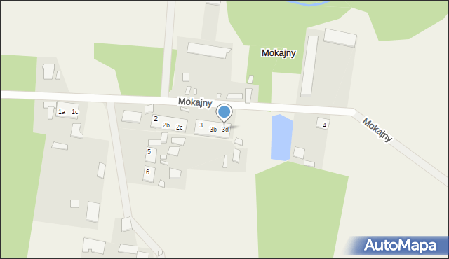 Mokajny, Mokajny, 3d, mapa Mokajny