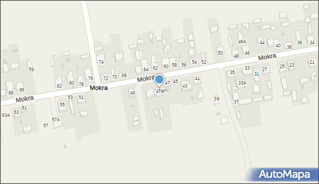 Mokra, Mokra, 47A, mapa Mokra