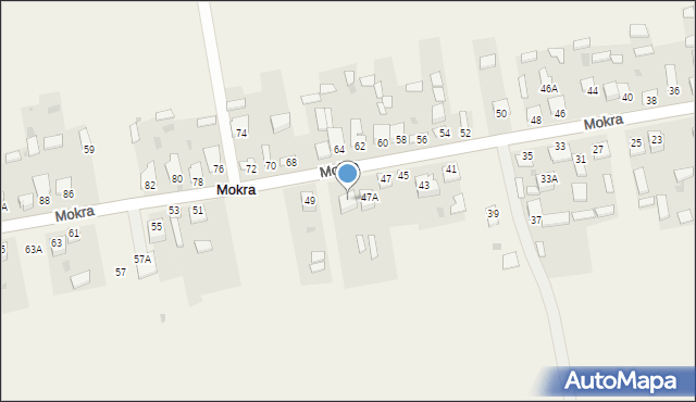 Mokra, Mokra, 47B, mapa Mokra