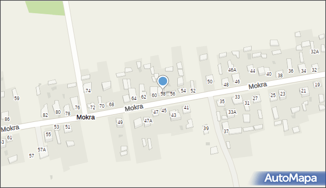 Mokra, Mokra, 58, mapa Mokra