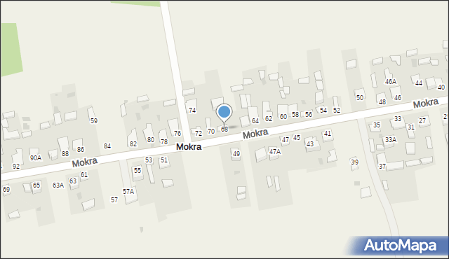 Mokra, Mokra, 68, mapa Mokra