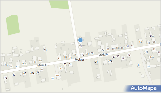 Mokra, Mokra, 74, mapa Mokra