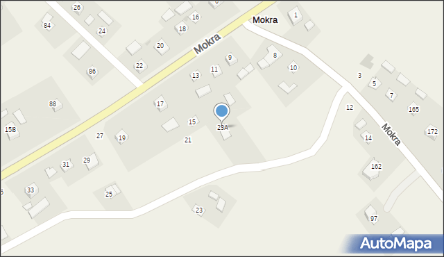 Mokra, Mokra, 23A, mapa Mokra