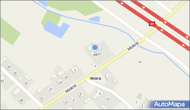 Mokra, Mokra, 268, mapa Mokra