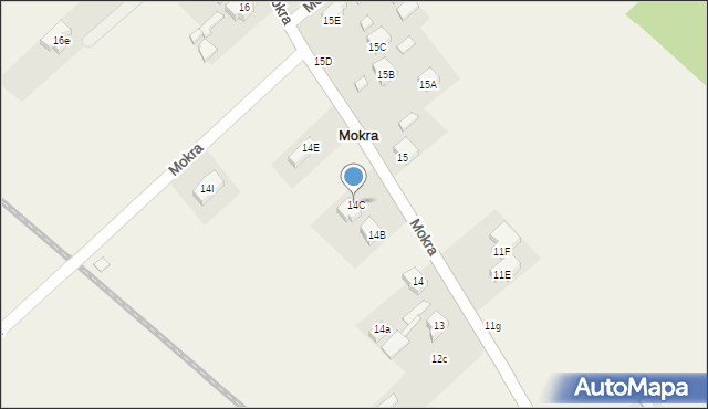 Mokra, Mokra, 14C, mapa Mokra