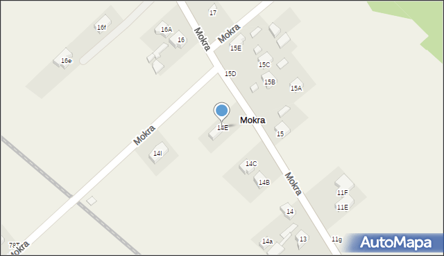 Mokra, Mokra, 14E, mapa Mokra