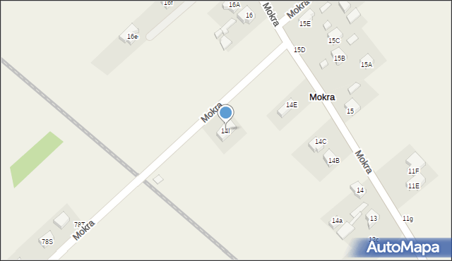 Mokra, Mokra, 14I, mapa Mokra