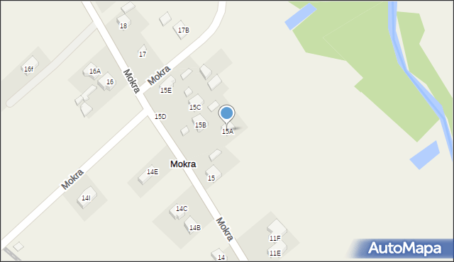 Mokra, Mokra, 15A, mapa Mokra