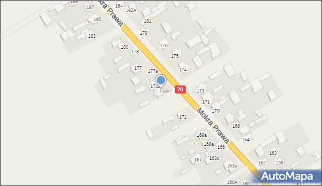 Mokra Prawa, Mokra Prawa, 174b, mapa Mokra Prawa