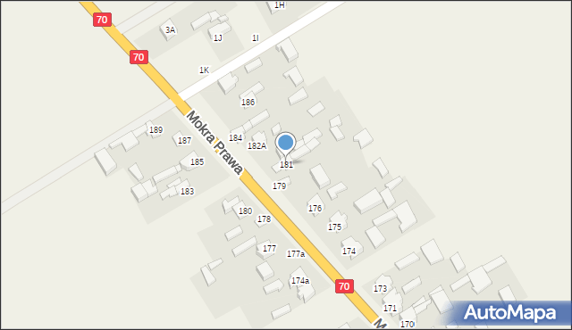 Mokra Prawa, Mokra Prawa, 181, mapa Mokra Prawa